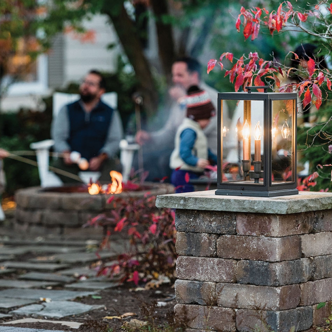 outdoor lighting space around a fire
