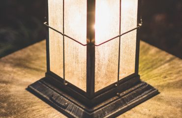 upclose shot of a lantern at night