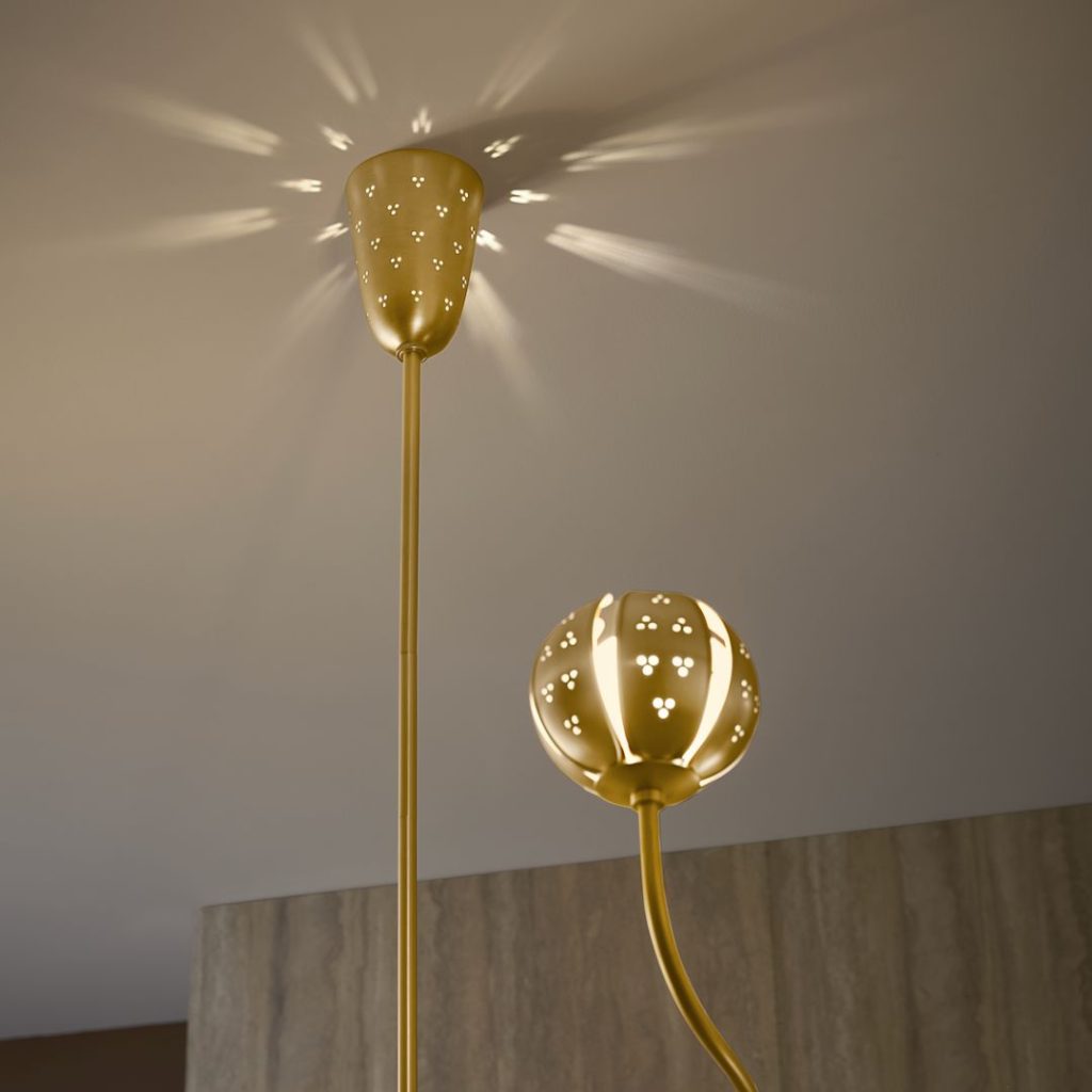 upclose of some modern mcm lights