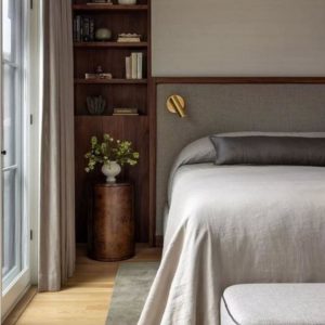 Image of a light attached to a bedframe